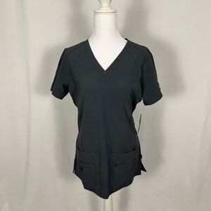 Med Couture Women's Medium V-Neck Scrub Top in Grey